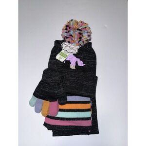 Angel Face Girls 3 Pc Hat Scarf Gloves Set Unicorn Sequin Sparkle Winter Kid NWT